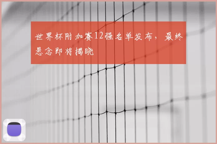 世界杯附加赛12强名单发布，最终悬念即将揭晓